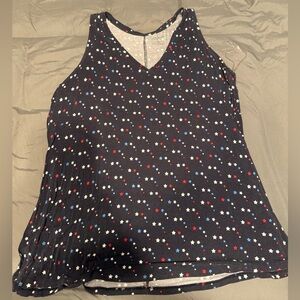 Lane Bryant Starry Night Tank Top - Black, Red, White, Blue